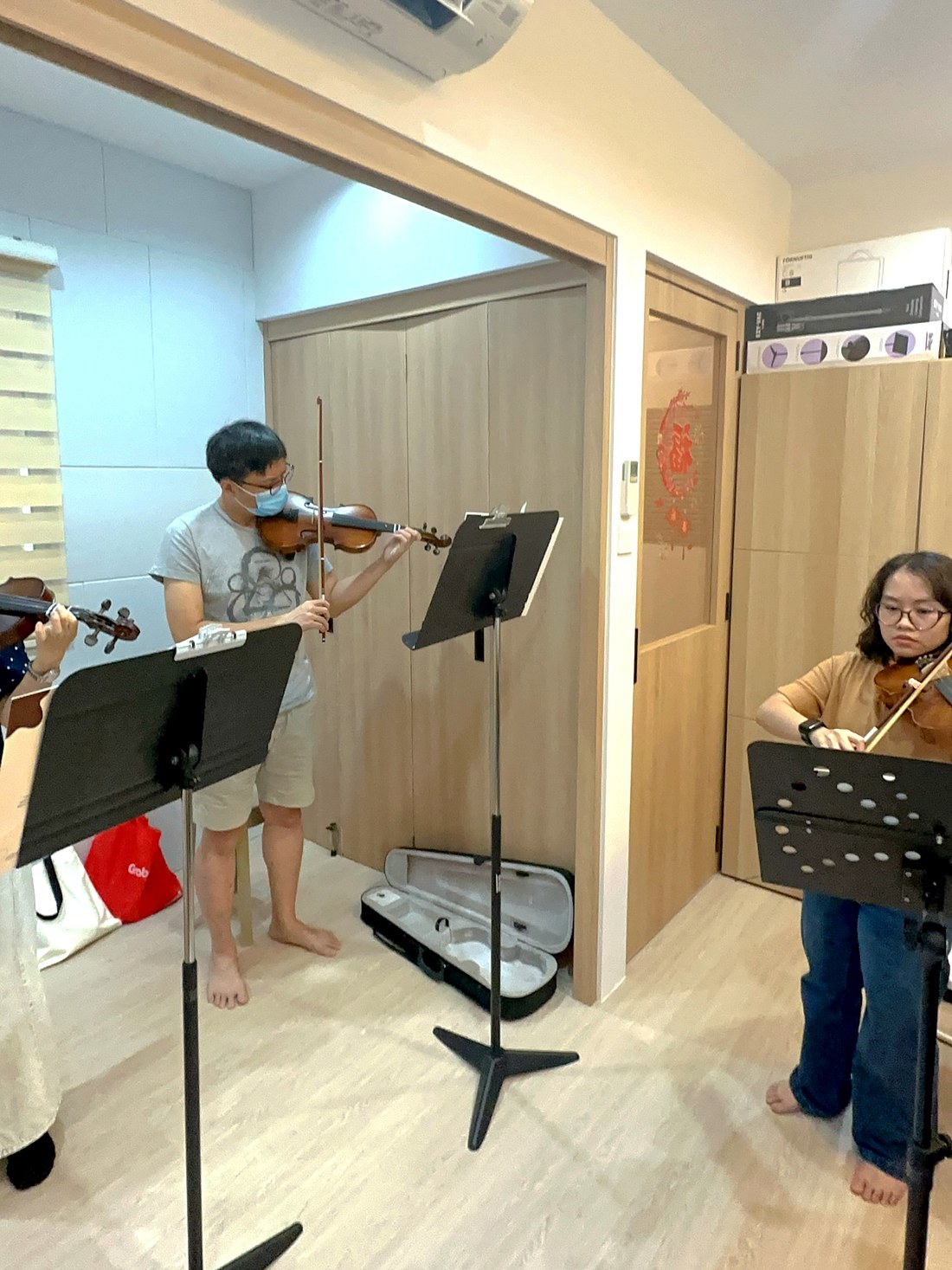 A private violin lesson at the studio
